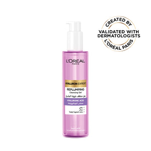 L'Oréal Paris - Hyaluron Expert Replumping Cleansing Gel, with Hyaluronic Acid, to Replump, Purify and Hydrate, for All Skin Types Including Sensitive | MazenOnline