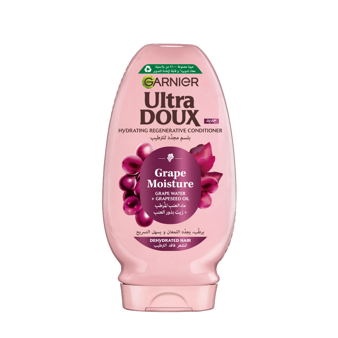 Garnier - Ultra Doux Grape Moisture - Hydrating Regenerative Conditioner for Dehydrated Hair. Hydrating Grape Water + Antioxidant Grapeseed Oil - - Paraben-Free, Vegan, Cruelty-Free | MazenOnline