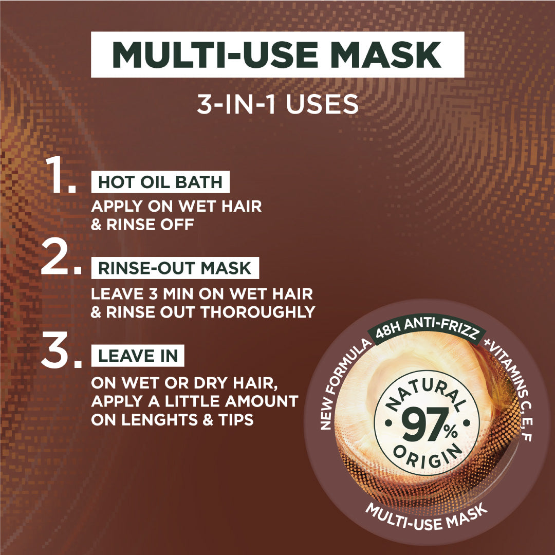 Garnier - Garnier Ultra Doux Coconut Hair Food 3in1 Mask for frizzy hair, Boosted with Vitamins C, E & F | MazenOnline