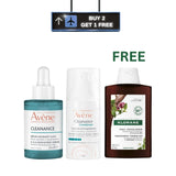 Strengthening Shampoo with Quinine & Organic Edelweiss + Cleanance Comedomed + Cleanance Exfoliating Serum AHA