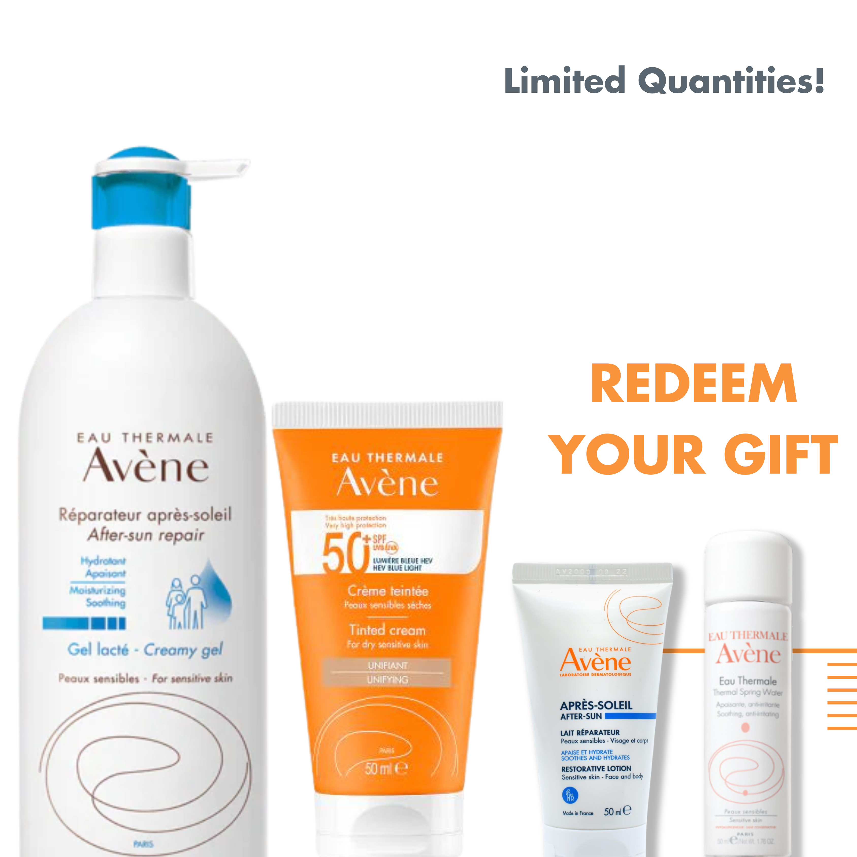 Avène - Solar Sensitive Skin Tinted Cream SPF50 + After-Sun Repair Creamy Gel Bundle | MazenOnline