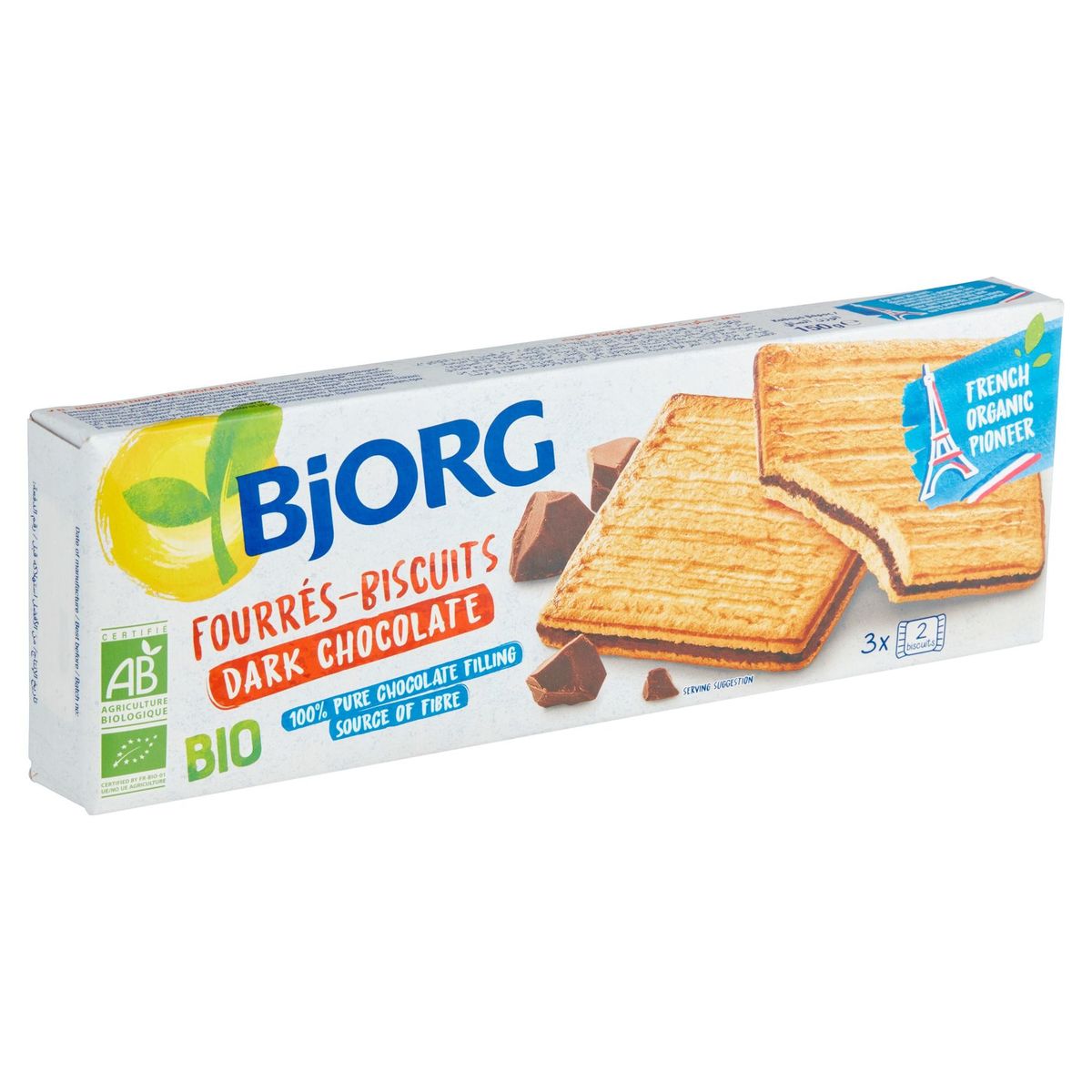 Biscuits fourrés au chocolat noir crunchy BIO, Bjorg (150 g)