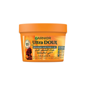 garnier - Garnier Ultra Doux Papaya Vegan Hair Food 3in1 Mask for damaged hair, Boosted with Vitamins C, E & F | MazenOnline