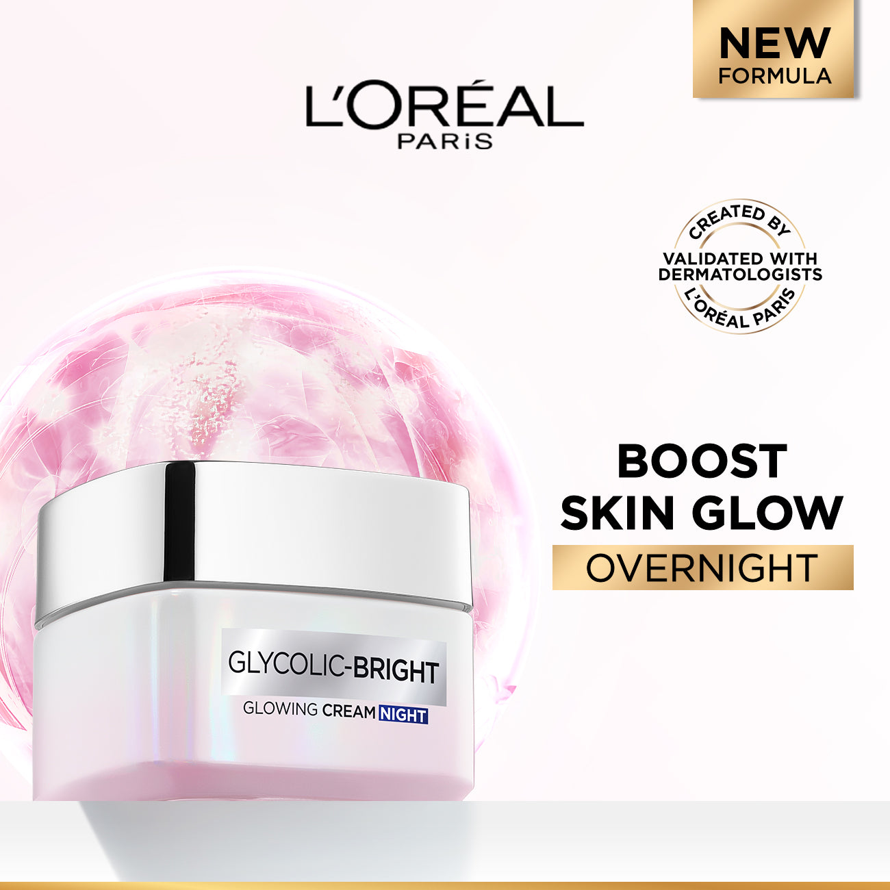 L'Oréal Paris - Glycolic-Bright Glowing Night Cream, for Dark Spots Reduction, Glow Boosting, and Skin Tone Evenness | MazenOnline