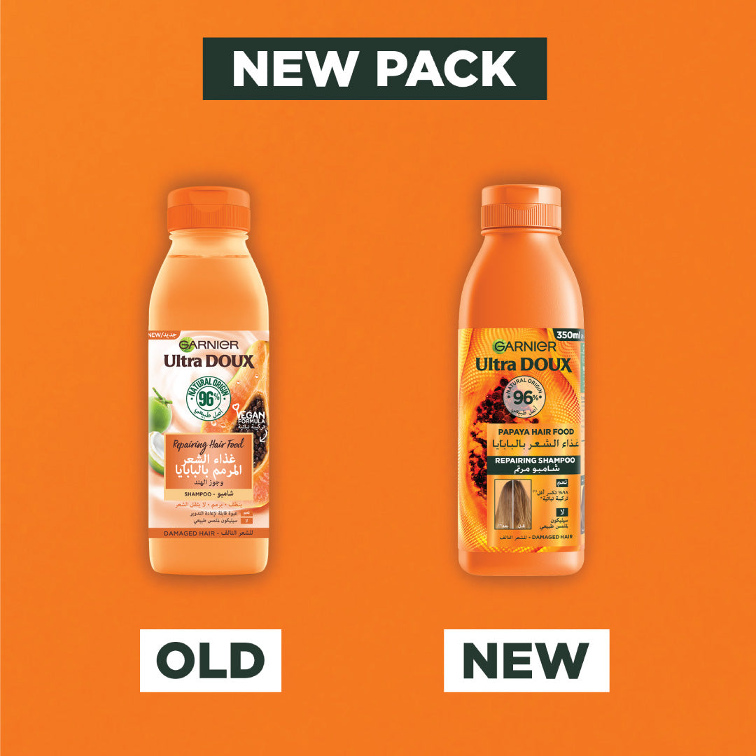 Garnier - Garnier Ultra Doux Papaya Vegan Hair Food Shampoo for damaged hair | MazenOnline
