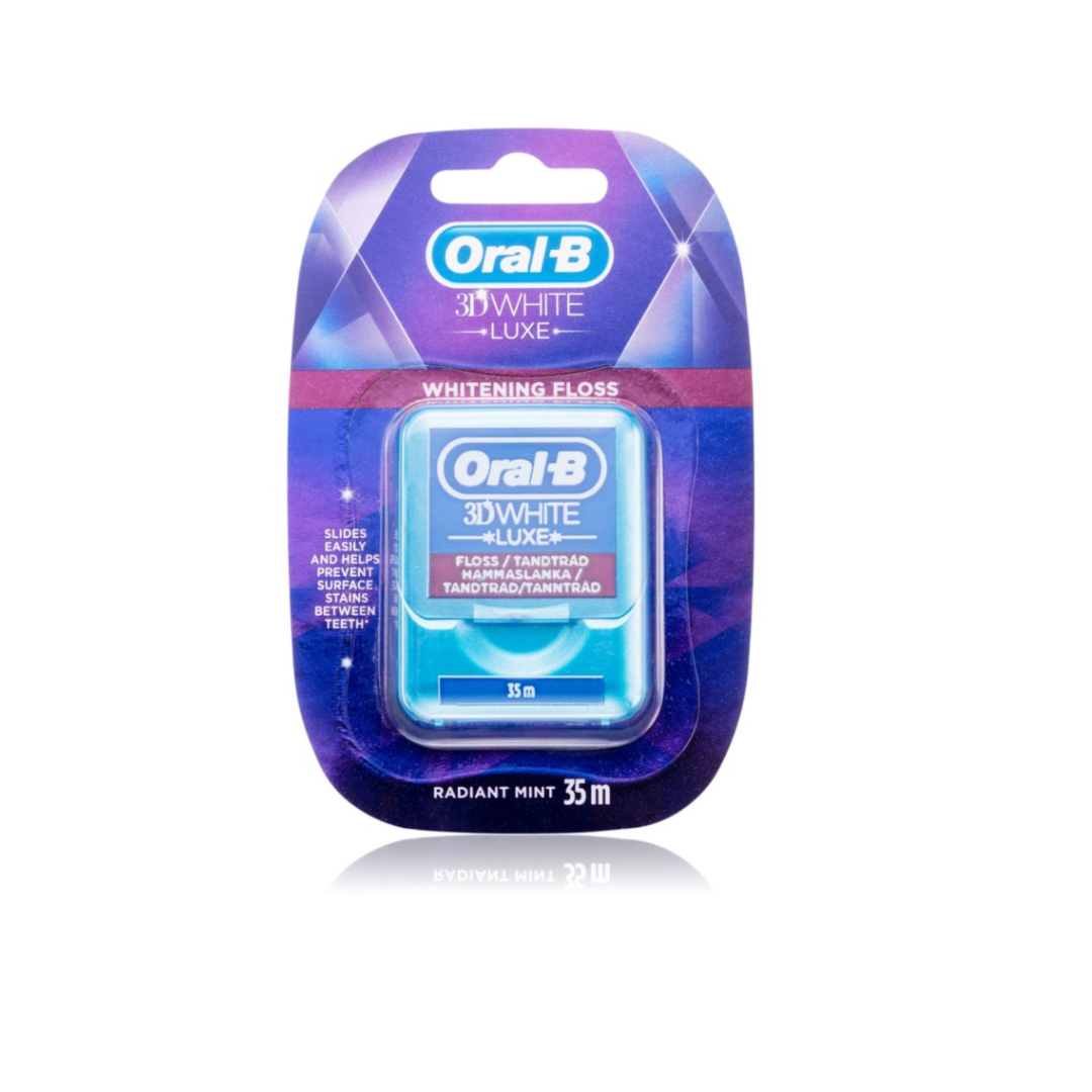 3D White Luxe Waxed Dental Floss with Whitening Effect Radiant Mint 35 M - MazenOnline