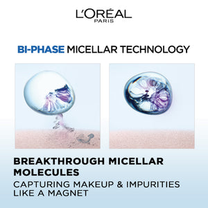 L'Oréal Paris - 3-in-1 Bi-Phase Micellar Water, Deeply Cleanse, Remove Water Proof Makeup and Soothe, for All Skin Types and Sensitive Skin | MazenOnline