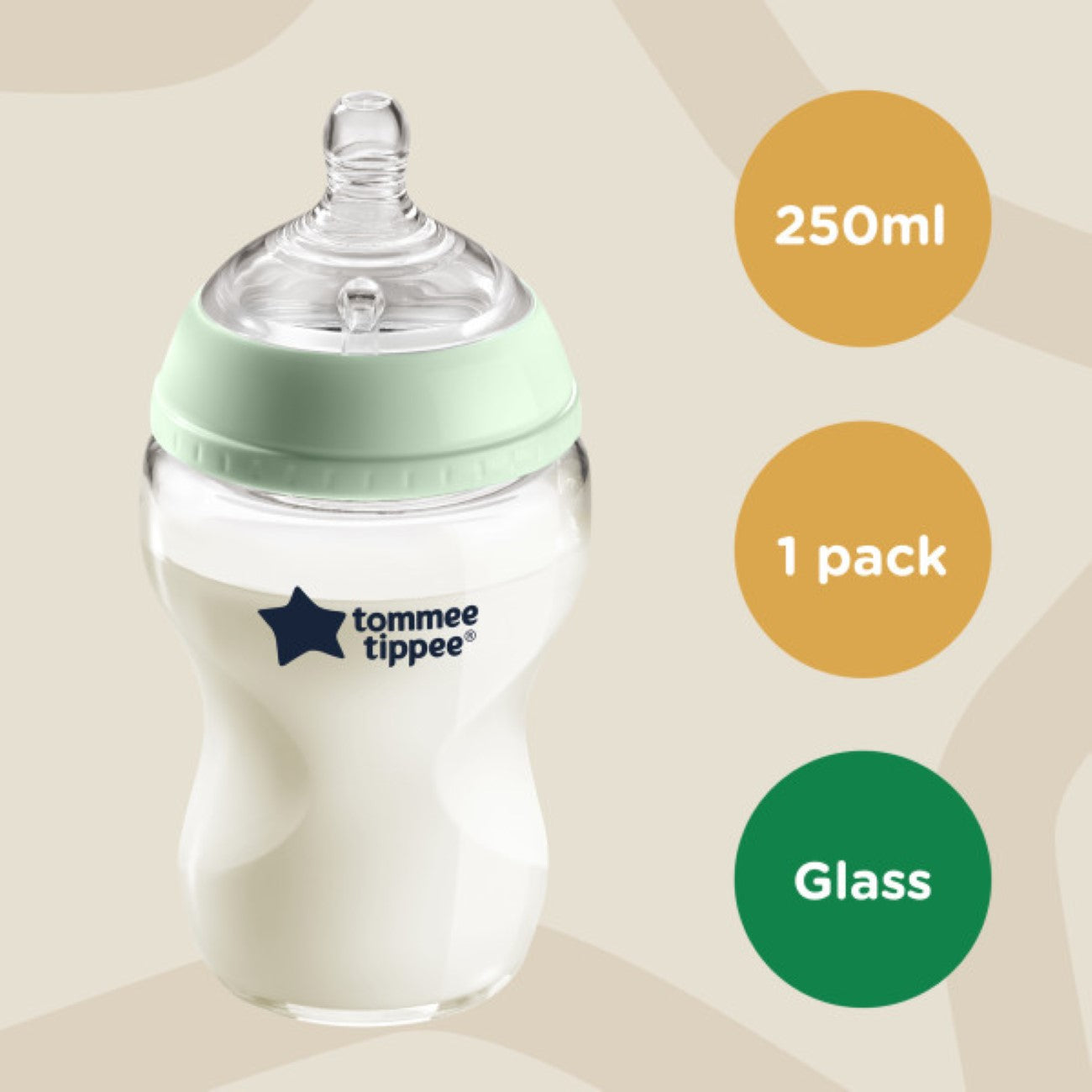 Tommee Tippee - Closer To Nature Glass Bottle 0M+ | MazenOnline
