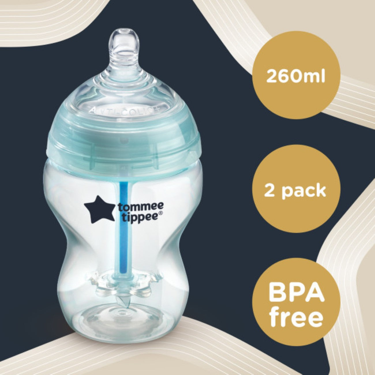 Tommee Tippee - Advanced Anti-Colic Baby Bottles (0M+) - Pack of 2 | MazenOnline