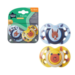 Tommee Tippee - Fun Friends Soothers (6-18M) - Pack of 2 | MazenOnline