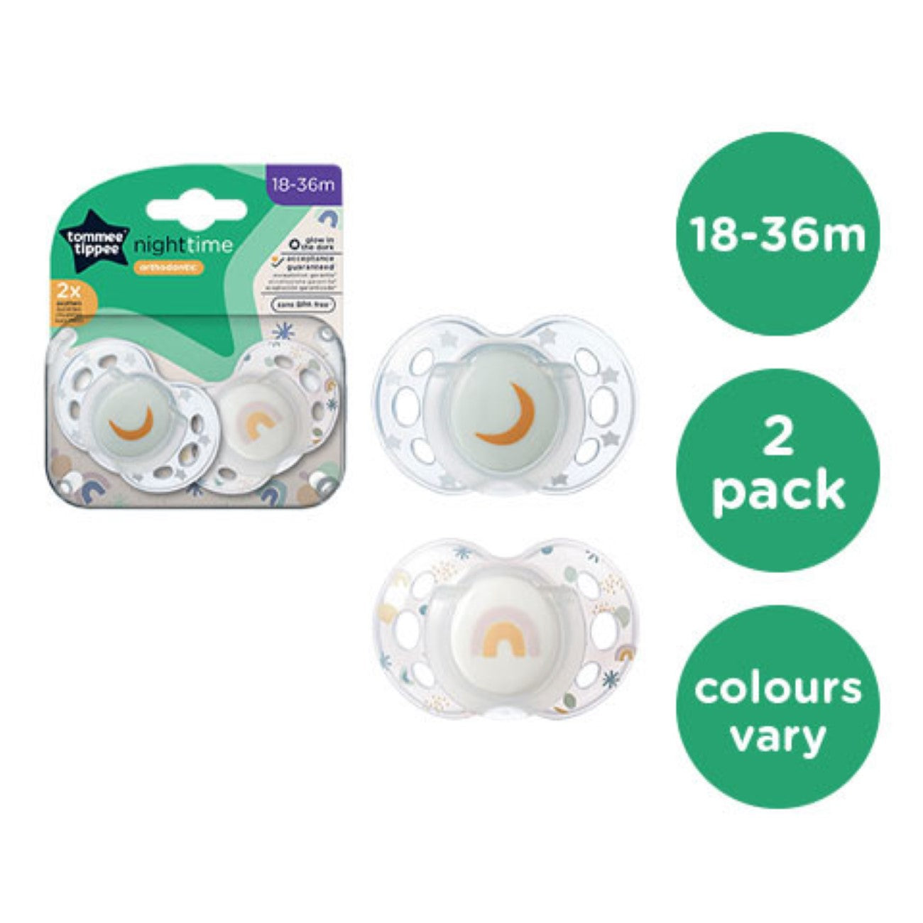 Tommee Tippee - Night Time Soother 18-36M -Pack of 2 | MazenOnline
