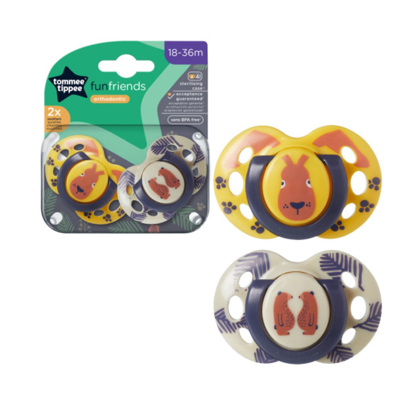 Tommee Tippee - Fun Style Soother 18-36M - Pack of 2 | MazenOnline