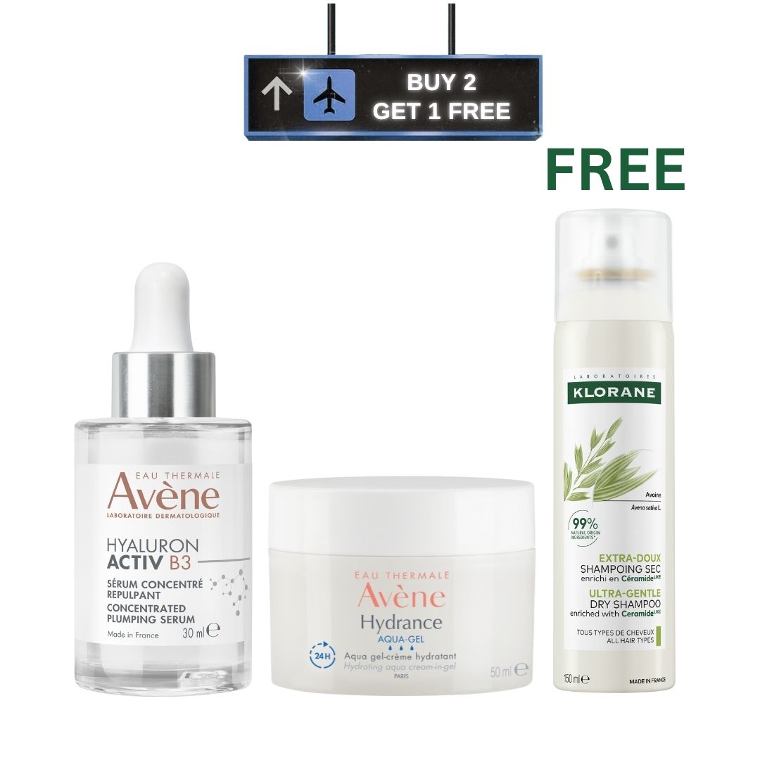 Hyaluron Activ B3 Concentrated Plumping serum + Hydrance Aqua-Gel Hydrating + Ultra-Gentle Dry Shampoo with Oat & Ceramide