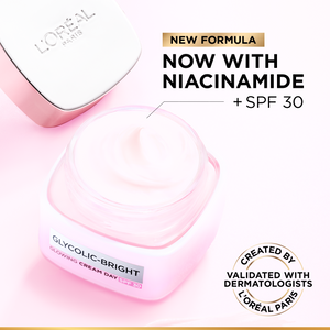 L'Oréal Paris - Glycolic-Bright Glowing Day Cream, for Dark Spots Reduction, Glow Boosting and Skin Tone Evenness, SPF 30 | MazenOnline
