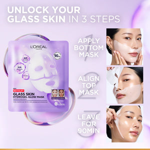 L'Oréal Paris - Revitalift Glass Skin Hydrogel Glow Mask, Transform Your Skin For A Dewy, Plumped, Glass Skin In Only 90 Minutes | MazenOnline