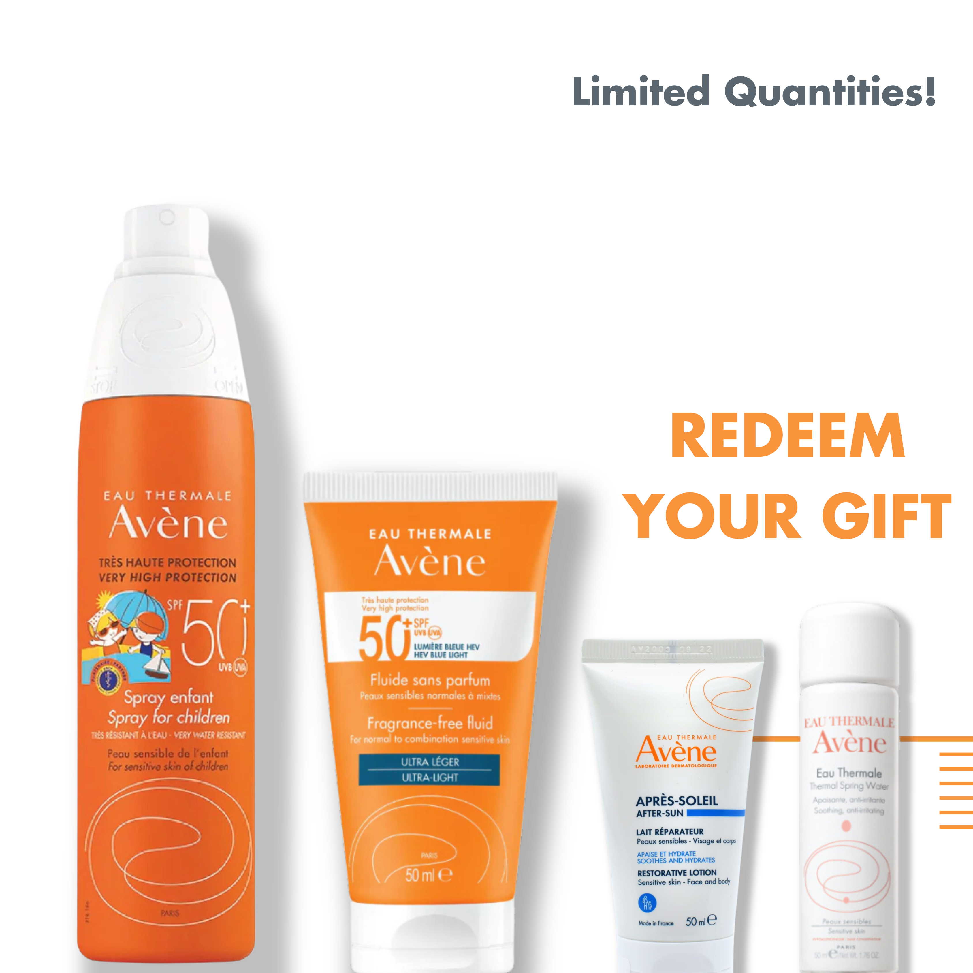Avène - Solar Sensitive Skin ULTRA-LIGHT Cream SPF50 + Spray SPF 50+ for Children Bundle | MazenOnline