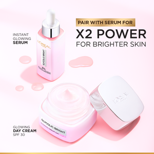 L'Oréal Paris - Glycolic-Bright Glowing Day Cream, for Dark Spots Reduction, Glow Boosting and Skin Tone Evenness, SPF 30 | MazenOnline