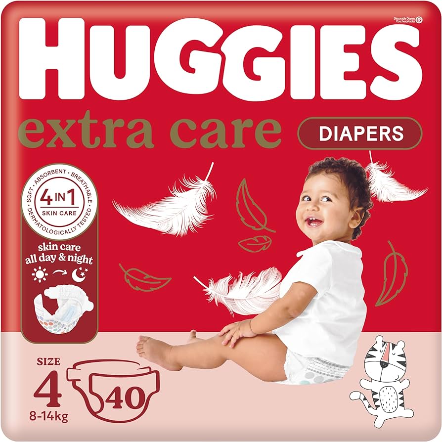 extra care-size 4 (8-14kg) 40 diapers - MazenOnline