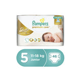 Premium Care Diapers, Size 5, Junior, 11-16 Kg, Value Pack, 46 Count - MazenOnline