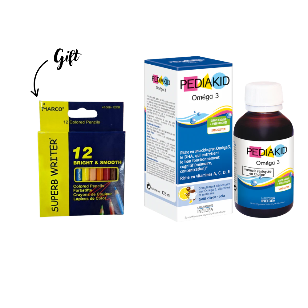 Retinol - Omega 3 Syrup + Kids Coloring Pencils Set | MazenOnline