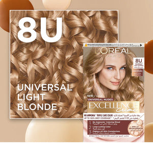 L'Oréal Paris - Excellence Creme Universal Nudes Hair Coloration, Ammonia-free Conditioning Coloration with Micro Keratin for Long-lasting 100% Grey Coverage Natural Coloration | MazenOnline