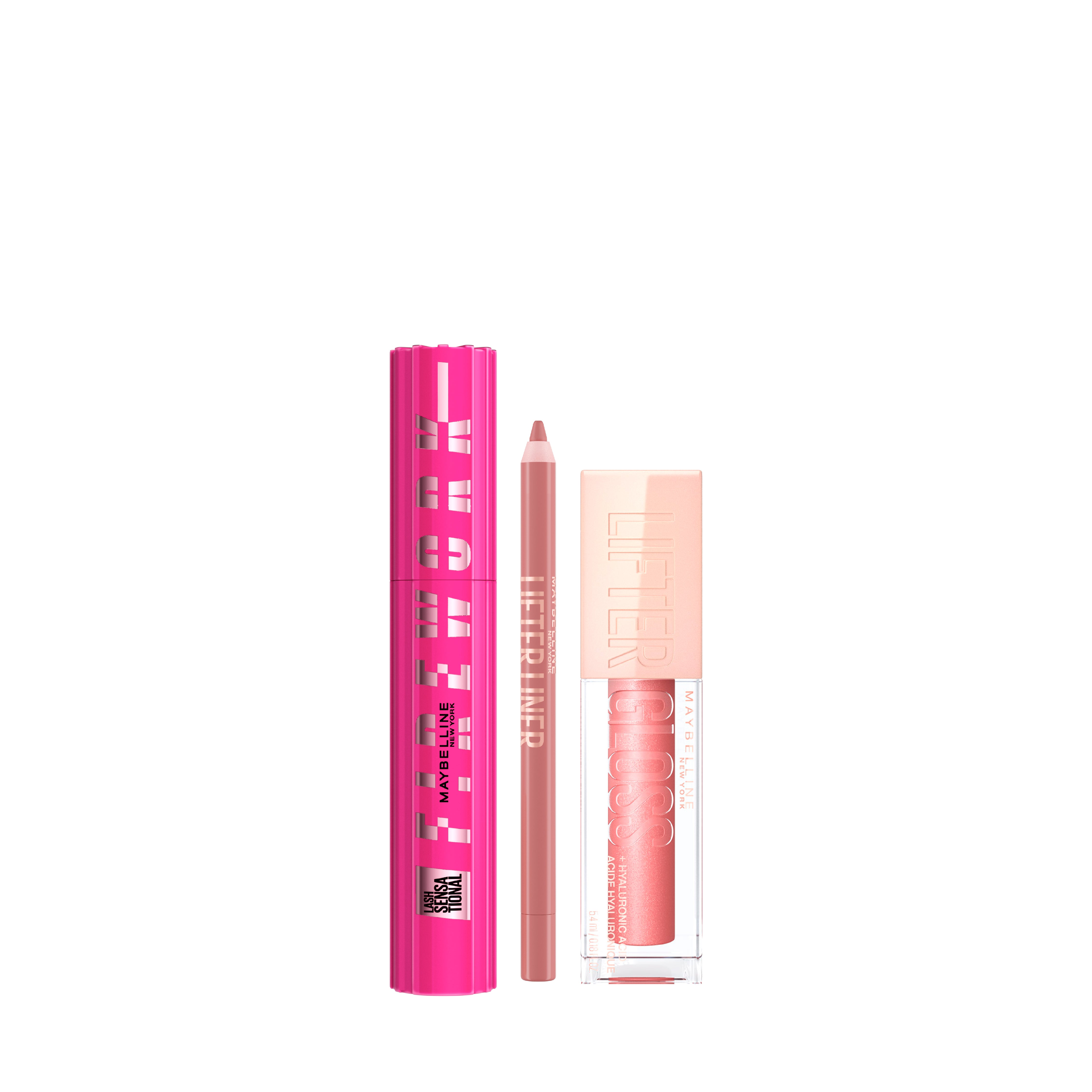 Maybelline New York - Lash Sensational Firework Washable Mascara + New York Lifter Gloss + Lifter Liner Lip Liner Pencil | MazenOnline