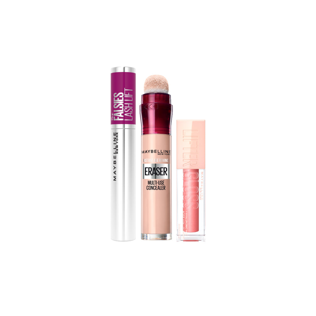 Maybelline New York - Instant Age Rewind Concealer + The Falsies Lash Lift Mascara + Lifter Gloss | MazenOnline