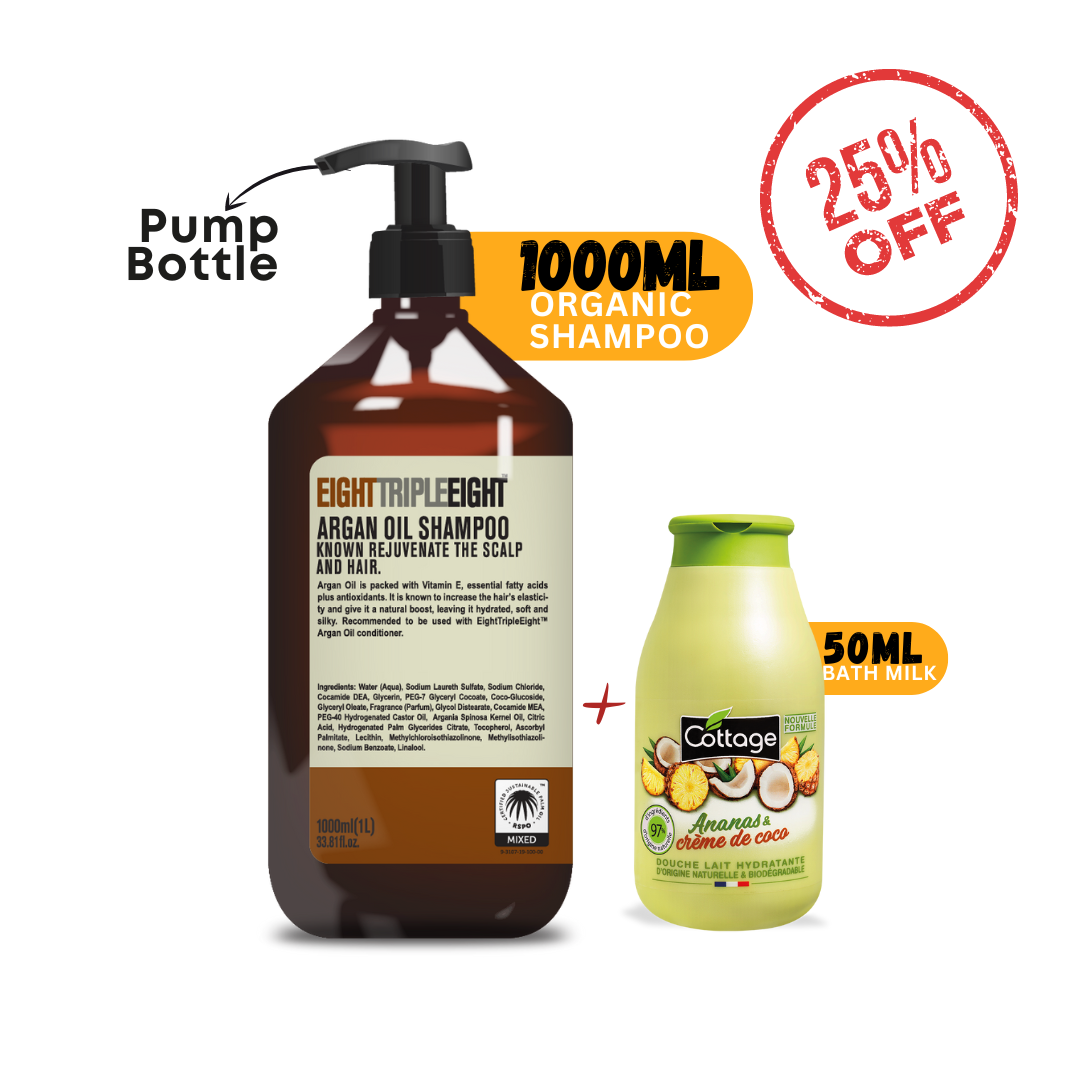 Argan Oil Shampoo + Pineapple Coconut Cream Shower Milk - MazenOnline
