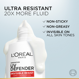 L'Oréal Paris - UV Defender Invisible Resist Sunscreen SPF50+, Daily Sunscreen With Long Uva Protection, For All Skin Types | MazenOnline