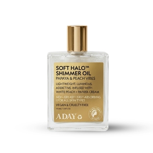 ADAY - Soft Halo™ Shimmer Oil – Papaya & Peach | Vegan Body Glow | MazenOnline
