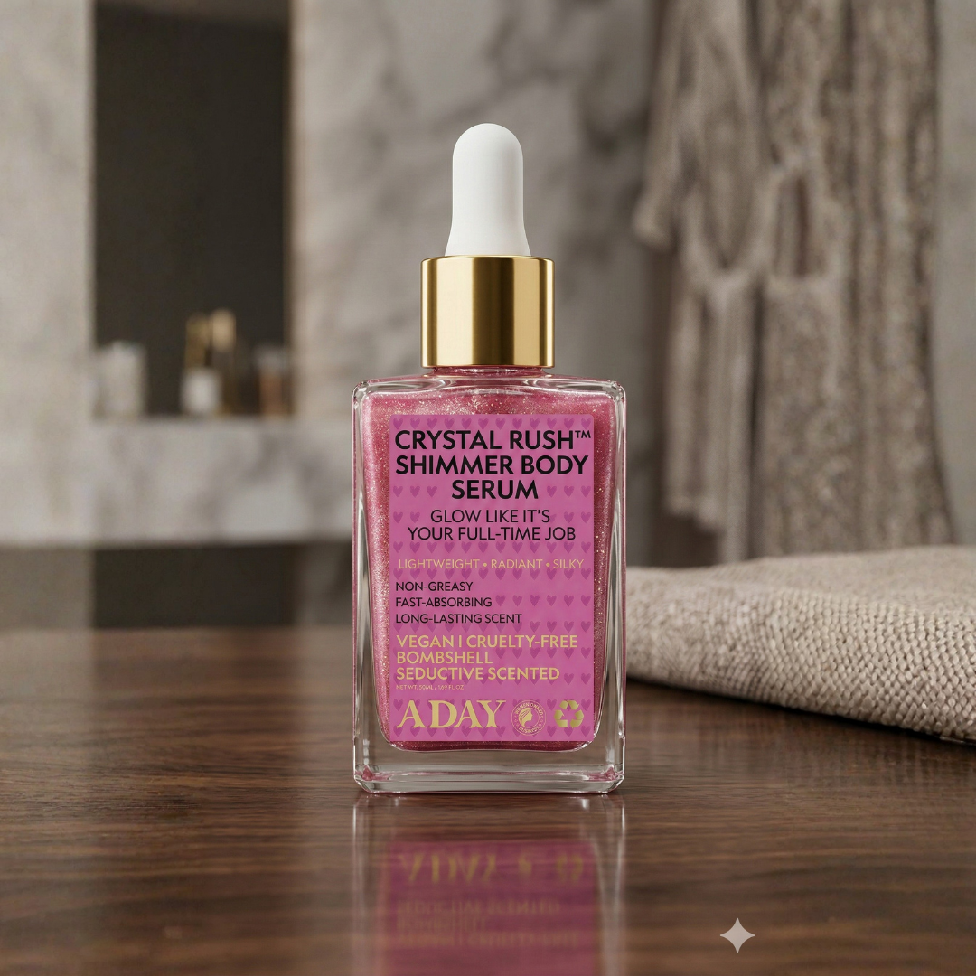 ADAY - Crystal Rush™ Shimmer Body Serum | Vegan & Non-Greasy Body Glow | MazenOnline