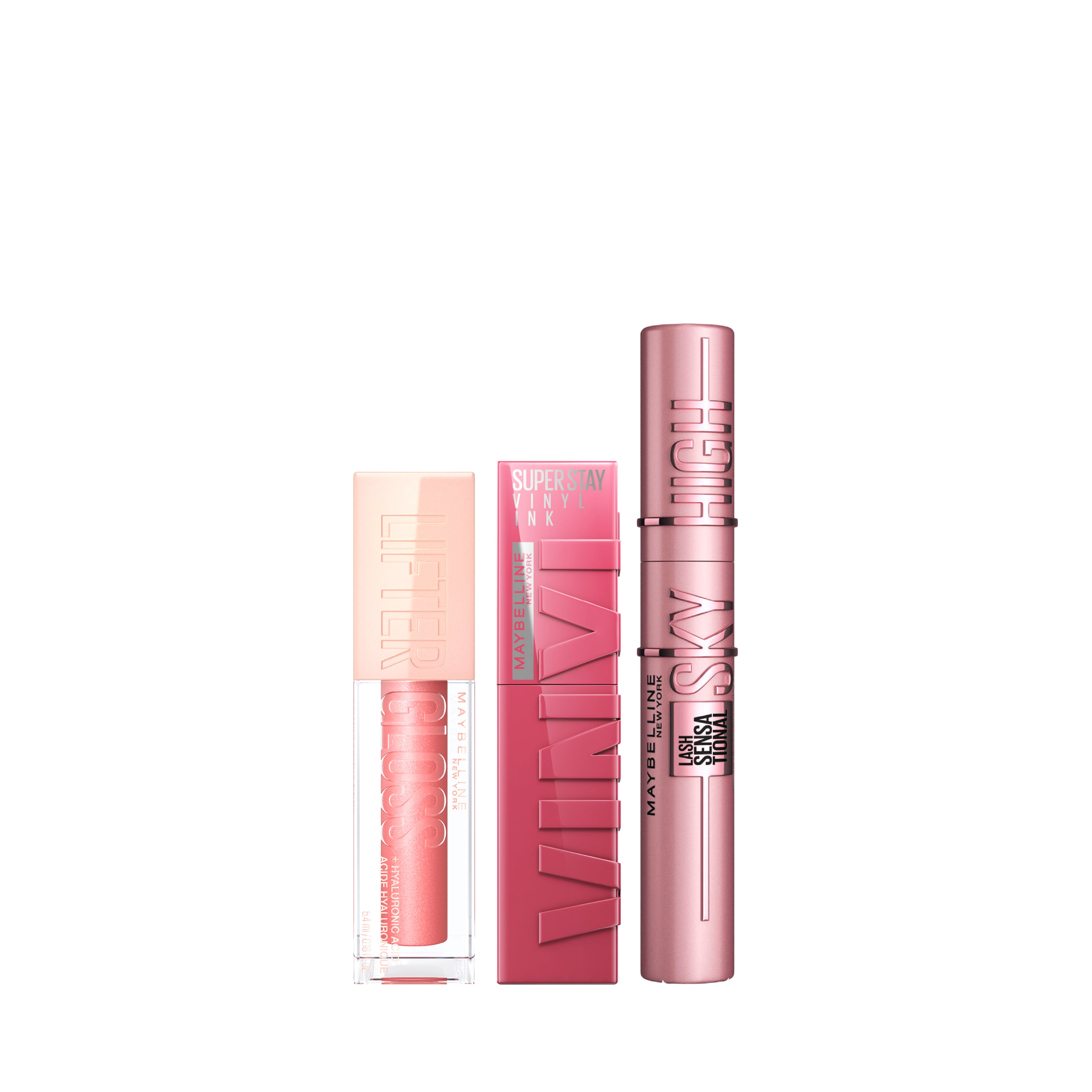 Lash Sensational Sky High + New York Lifter Gloss + Super Stay Vinyl Ink Longwear Liquid Lip Color + Gift