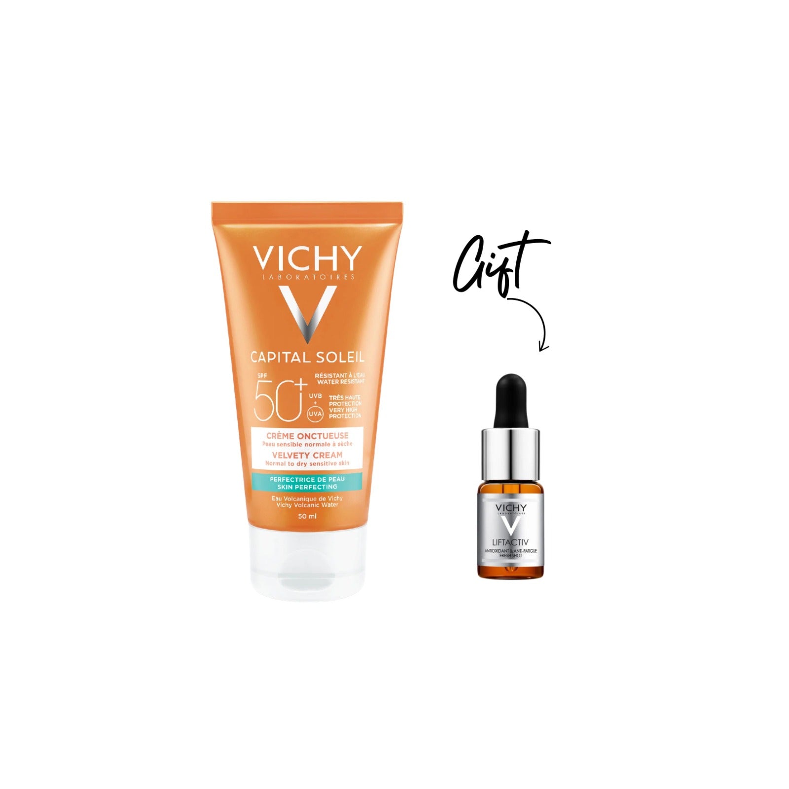 Vichy - Capital Soleil Velvety Sunscreen for Normal to dry Skin SPF 50 + Gift | MazenOnline