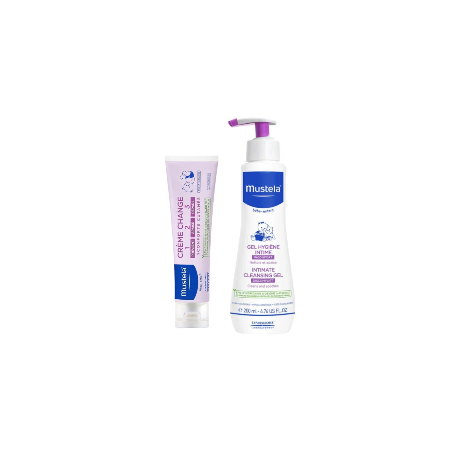 Mustela - Baby Intimate Cleansing Gel + Diaper Change 1 2 3 Vitamin Barrier Cream | MazenOnline