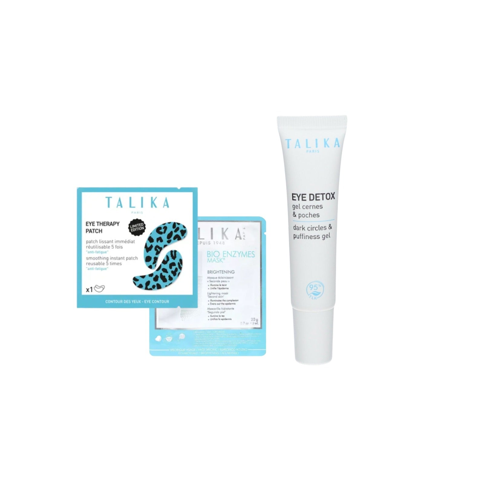 TALIKA - Eye Detox Contour Gel + Eye Therapy Patch + Bio Enzymes Mask Brightening | MazenOnline