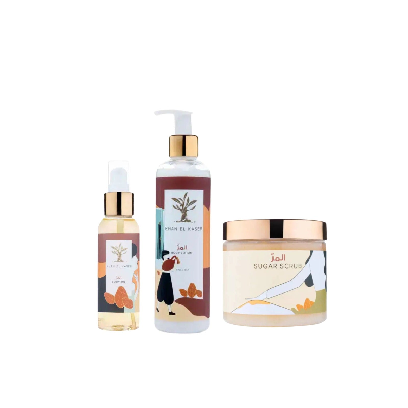 Khan El Kaser - Sugar Scrub + Body Oil + Body Lotion Myrth | MazenOnline