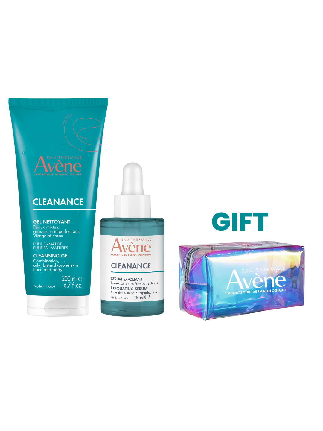 Avène - Cleanance Exfoliating Serum AHA + Cleanance Acne Cleanser Gel + Gift | MazenOnline