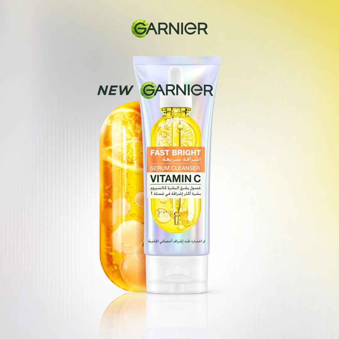 Garnier - Garnier Fast Bright Serum Cleanser - Dual Action Foam Cleanser, Brightens in 1 Wash - For All Skin Types, Even Sensitive Skin - 100 ml | MazenOnline