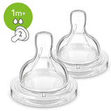 Anti-Colic Teats x2 Slow Flow 2 holes - 1m+ - MazenOnline