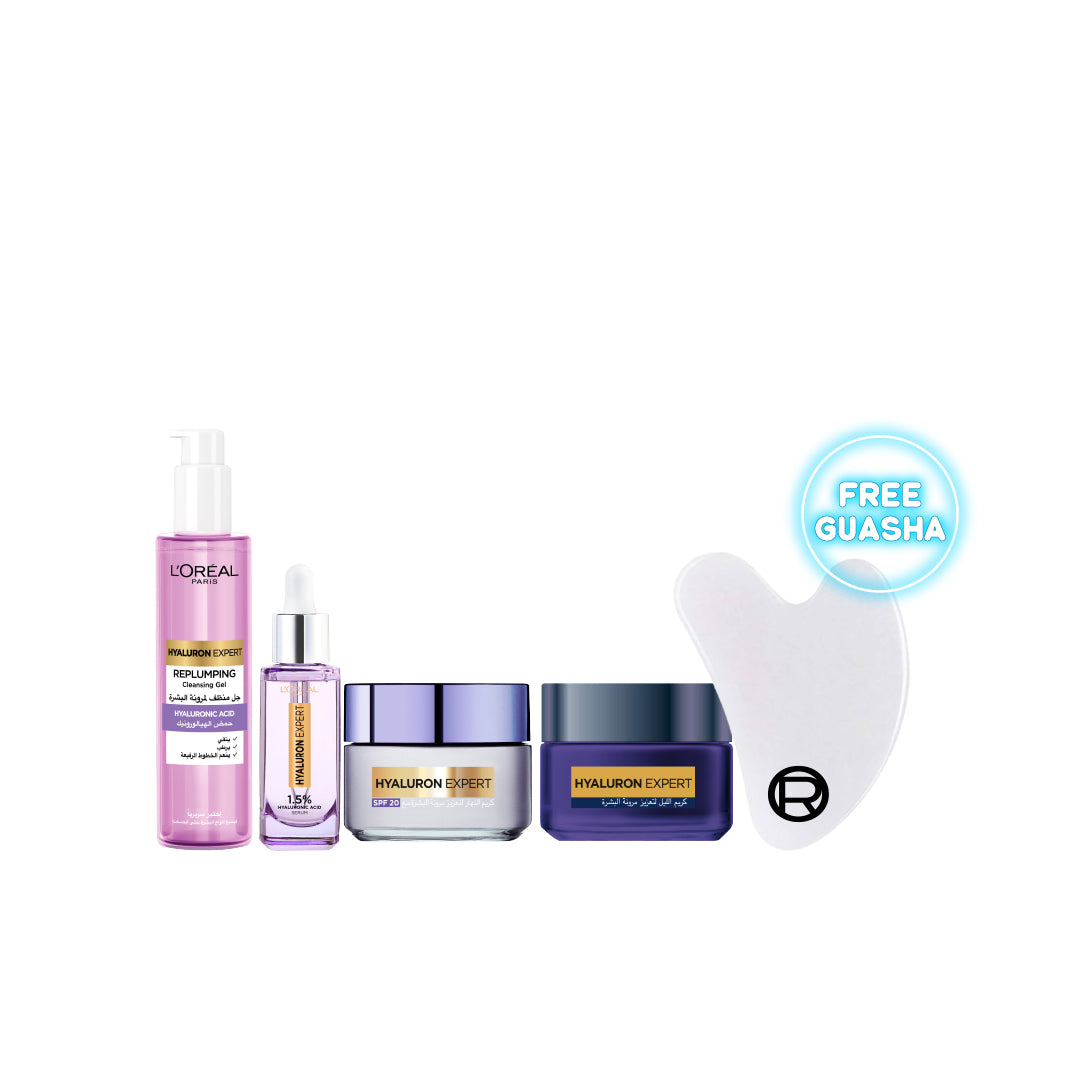 L'Oréal Paris - Hyaluron Expert Wash + Serum + Day Cream + Night Cream | MazenOnline