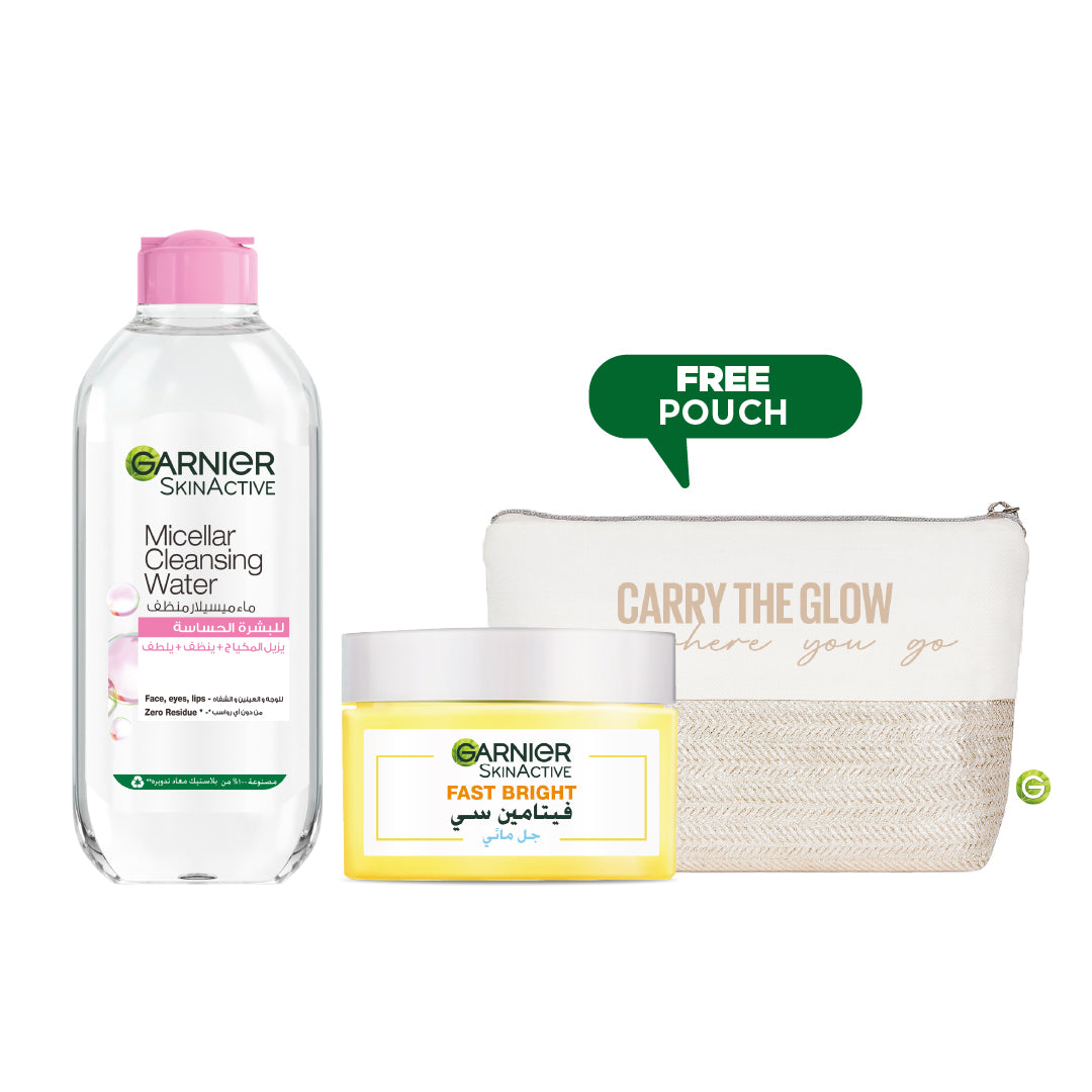 Garnier - Micellar Cleansing Water + Water Gel + Gift | MazenOnline