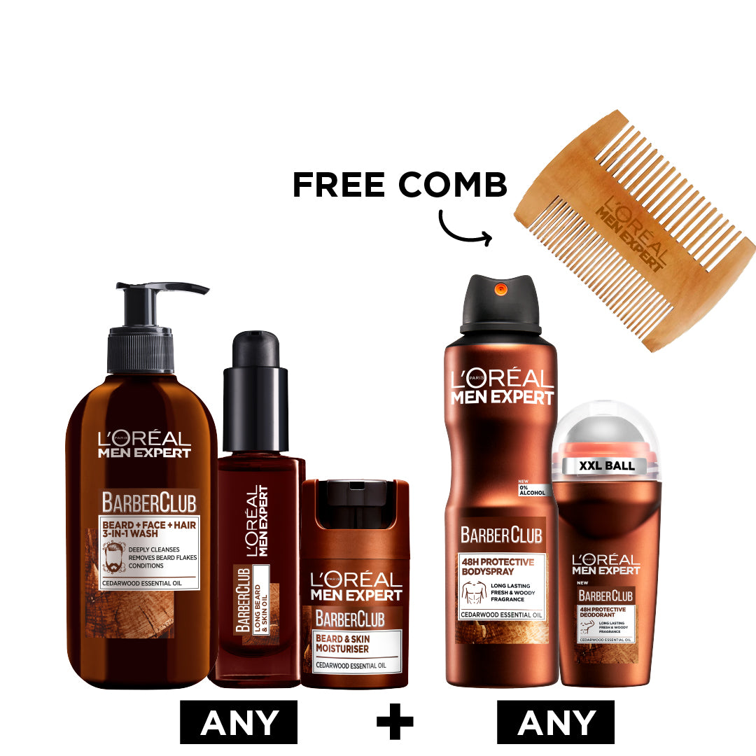 L'Oréal Paris - Any Barber Club Item + Any Barber Club Deo & Get a Free Comb | MazenOnline