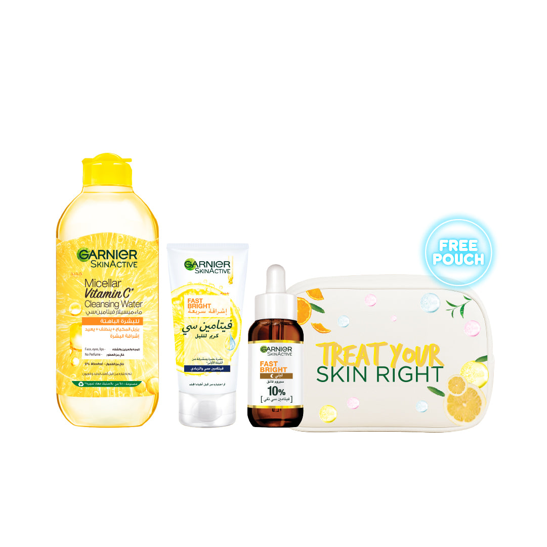 Garnier - Fast Bright Micellar + Night Serum + Night Cream | MazenOnline