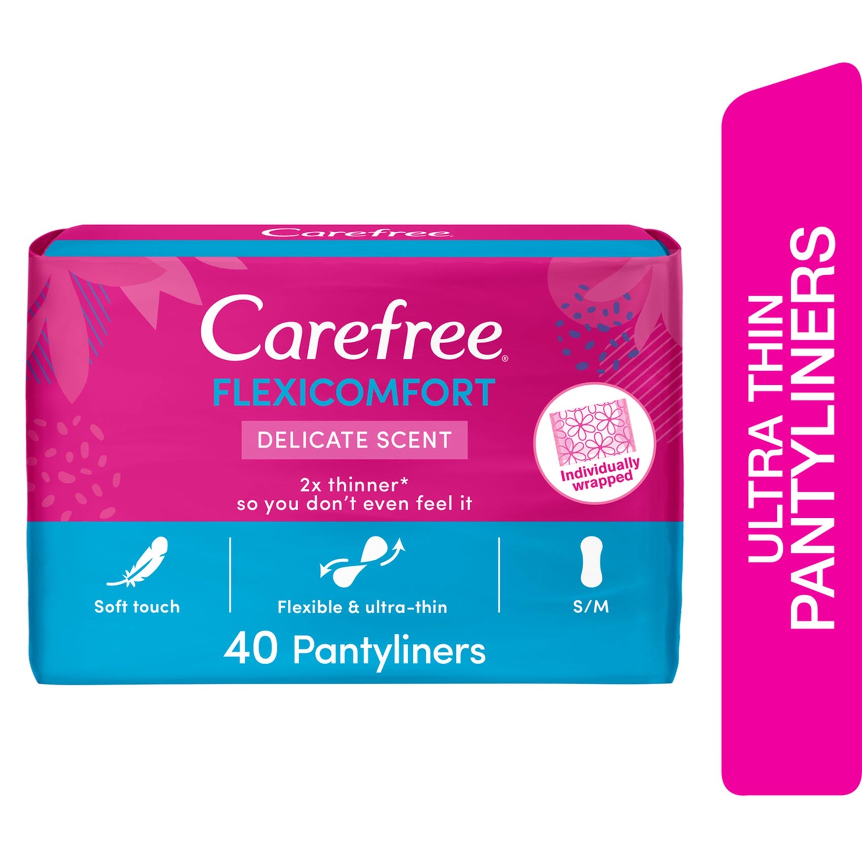 Carefree Flexicomfort Delicate Scent – 40 Pantyliners - MazenOnline