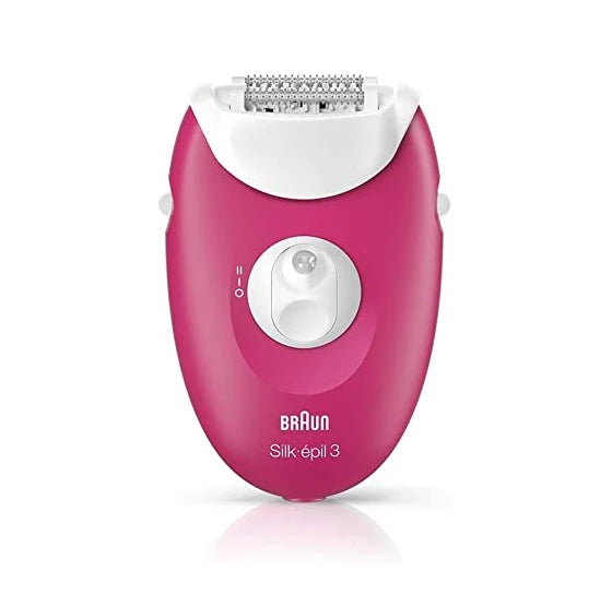 Braun Silk-épil 3 3-410 epilator raspberry pink - Corded epilator with 3 extras - MazenOnline