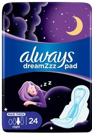 Always Dreamzzz Maxi Thick Night with Wings – Purple 24 Pads - MazenOnline