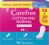 Carefree Daily Liners Cotton Fresh Megapack 76 Liners - MazenOnline