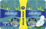 Always Ultra Thin Extra Long 3In1 Herbal Freshness 14 pads - MazenOnline