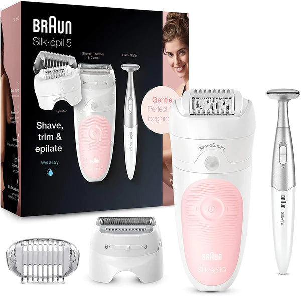 Braun Silk Epil 5-820 Wet & Dry Epilator With 4 Extras incl. Bikini Styler - MazenOnline