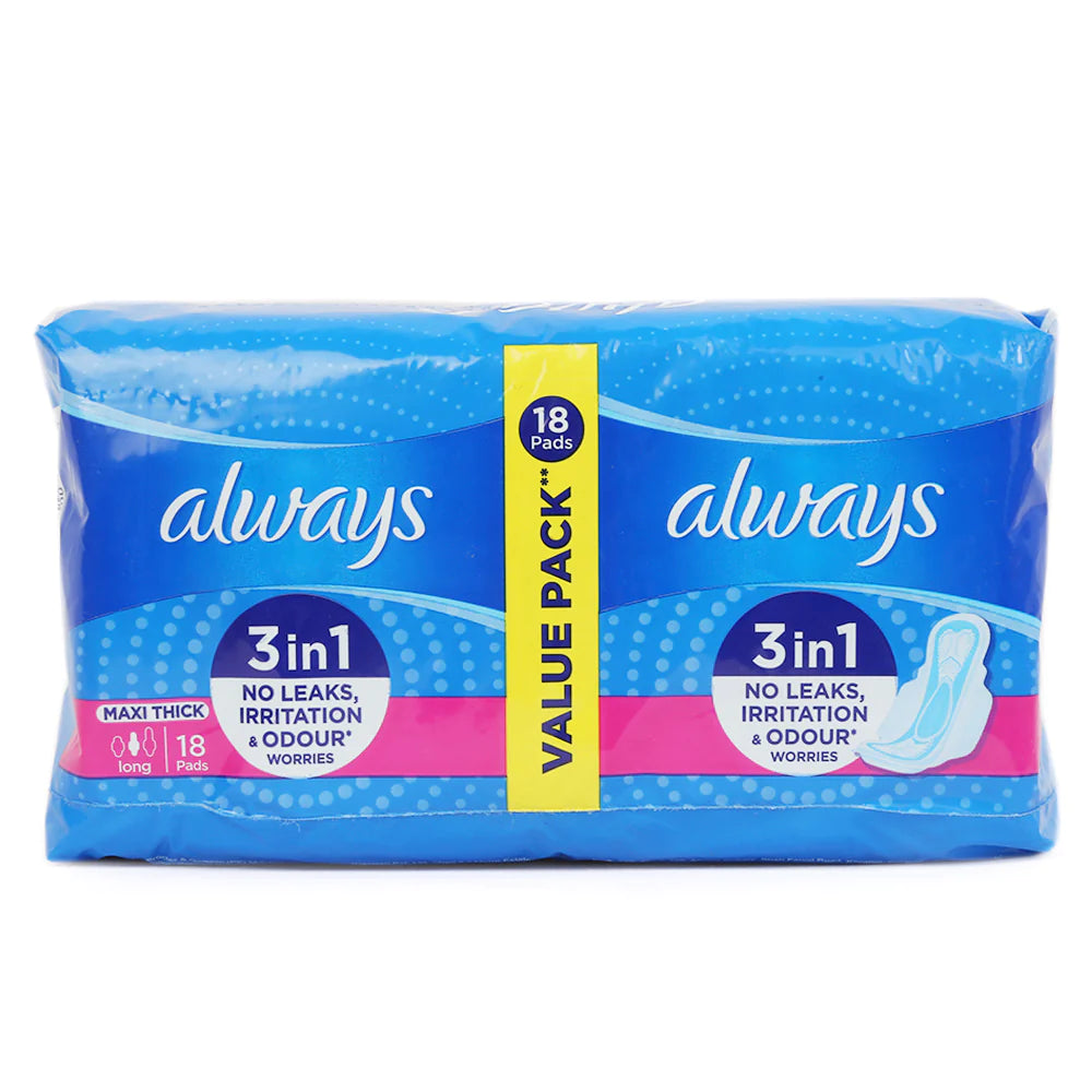 Always Women Pads Value Pack Maxi Thick 18 Pads - MazenOnline